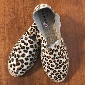 Manebi Leopard Print Pony Hair Espadrilles
